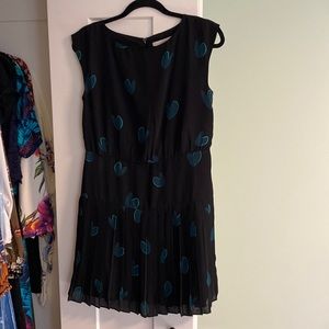 LOFT dress. Black with green hearts